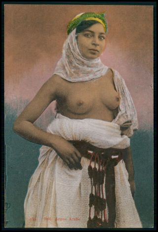 North Africa Ethnic Arab Nude Woman Vintage C1910 - 1920s Postcard Cd16