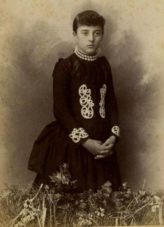 Antique Photo Cabinet Card Young Girl Teen Fashion Gaites Macomb Ill
