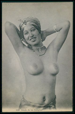 North Africa Ethnic Arab Nude Woman Vintage C1910 - 1920s Postcard Cd01