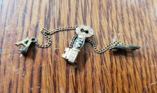 Vintage Set 3 Piece Lapel Pins Phi Lambda Tau Fraternity Sorority Key Feather A