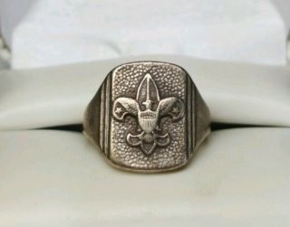 Sterling Silver Boy Scouts Of America (bsa) Eagle Scout Ring Sz 7