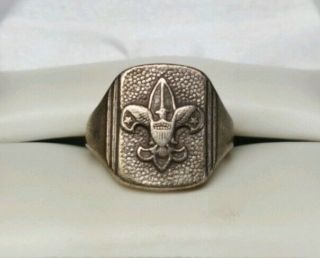 STERLING SILVER BOY SCOUTS OF AMERICA (BSA) EAGLE SCOUT RING SZ 7 2