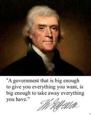 President Thomas Jefferson Usa U.  S.  Autograph Quote 8 X 10 Photo Picture Tf2