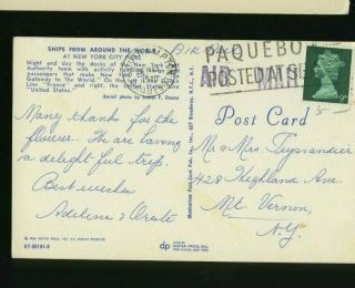 SS France / SS United States @ York Piers - Vintage Ship/Oceanliner Postcard 2