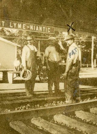 N909 Vtg Photo Lyme - Niantic Railroad Workers,  Ct C Early 1900 