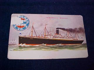 Orig Vintage Chinese China Postcard On Board Ss Mongolia 1905