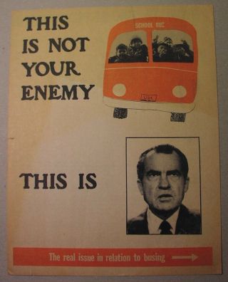 1972 Leaflet - Communist Party Vs.  Richard Nixon On Busing - Vote For Gus Hall
