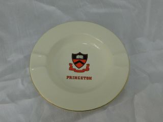 Princeton University Vintage Round Ceramic Ashtray School Logo Shield 5.  25 "