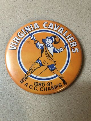 Virginia Cavaliers Reg Season Acc Champs (80 - 81) Vintage Basketball Button/pin