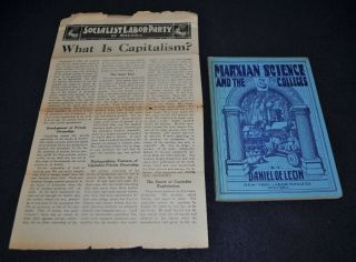 2 Vintage 1930 - 44 Socialist Labor Party Political Campaign Paper Flyer & Book