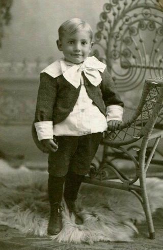 Antique Cabinet Photo Darling Little Victorian Boy W Ruffles Id 