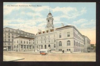 View Of City Hall And Auditorium Portland Maine Vintage Postcard