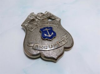 Vintage England Security Badge W/ " Rhode Island " Anchor Embalm