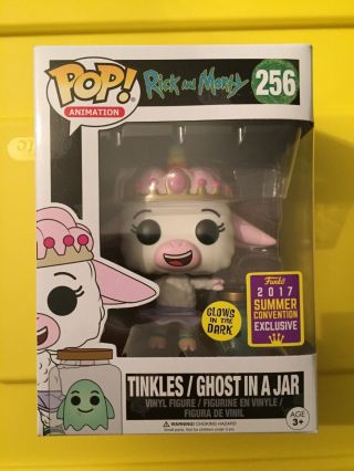 Funko Rick And Morty Tinkles Ghost In A Jar Glow Sdcc 2017 Exclusive Pop 256