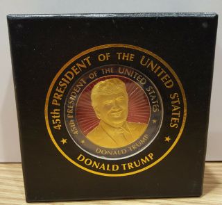 Donald Trump Inauguration Challenge Coin With Gift Box And Plastic Case