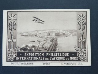 1930 International Philatelic Exhibition Of North Africa Aerogramme Postcard