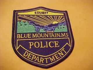 Blue Mountain Mississippi Police Patch Shoulder Size