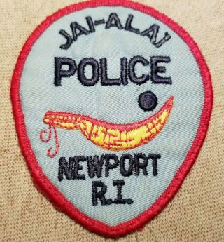 Ri Vintage Newport Rhode Island Jai - Alai Police Patch