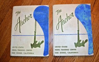 (2) 1963 & 1965 U S Naval Training Center Yearbooks The Anchor San Diego Signed