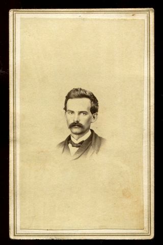 Cdv - 1865 - Big Mustache - R11c Blue Playing Cards Revenue Stamp - S&h