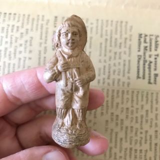 Antique German Figural School Boy Clay Whistle