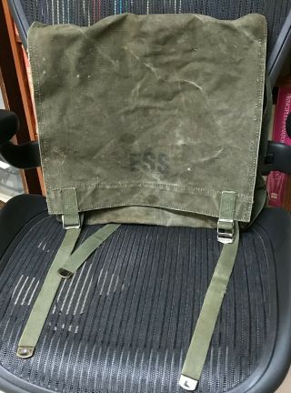 Vintage U.  S.  Forest Service Canvas Bag/backpack/wildland Fire Pack,  Fss C.  1978