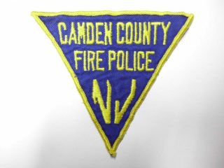 Old Vintage Camden County Fire Police Patch Nj Jersey Triangle Patch
