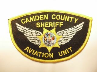 Old Vintage Camden County Sheriff Aviation Unit Patch Nj Jersey Helicopter