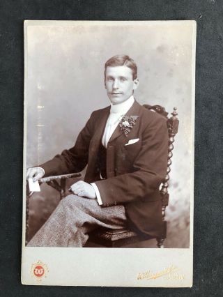 Victorian Photo: Cabinet Card: Handsome Young Man: Wilkinson & Co Norwich Cromer