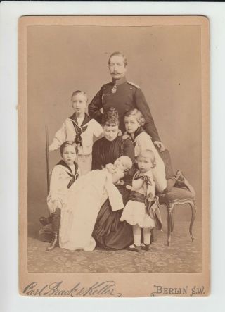 German Kaiser Wilhelm Ii,  Empress Auguste Viktoria & Sons - Rare 1888 Cabinet