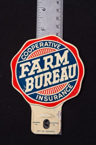 Rare Cooperative Farm Bureau Insurance License Plate Topper 4