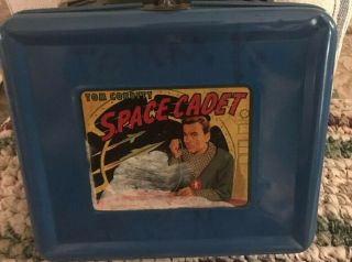 Vintage 1952 Aladdin Tom Corbett Space Cadet Metal Lunchbox Blue