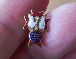Antique Vintage Constitution Lapel Pin,  Knights Of Columbus Fourth Degree Emblem