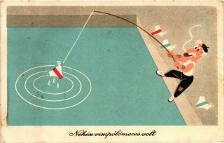 Water Polo,  Sport,  It Was A Hard Match,  Funny Old Hungarian Postcard