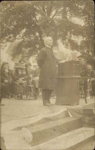 Preacher Or Priest Pulpit On Stage Outdoor Event C1910 Real Photo Postcard