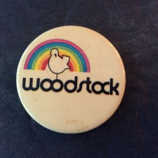 Vintage 1982 Button Pin Pinback Woodstock,  York,  Music,  Rock Concert
