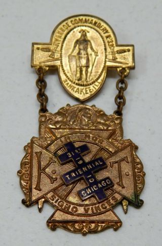 Ivanhoe Commandery No 33 31st Triennial Chicago 1910 Medal