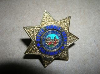 State Of California 1 " Mini Gold Star Parole Officer Badge Hat Pin Tietac