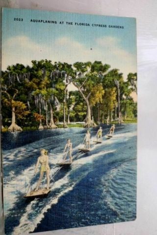Florida Fl Aquaplaning Cypress Gardens Postcard Old Vintage Card View Standard