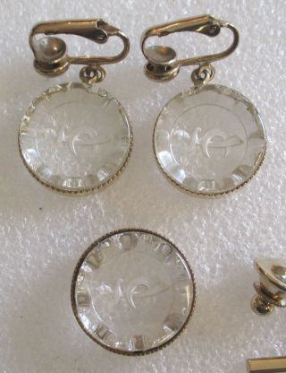 Vintage Mason Shriner Ladies Clip - On Earrings & Lapel Pin Set - Masonic Shrine