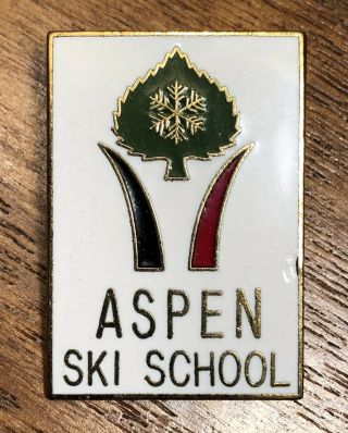 Vintage Aspen Ski School Lapel Hat Pin Pinback Sking Resort Colorado