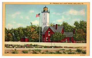 Presque Isle Light House,  Erie,  Pa Postcard 5n (3) 11