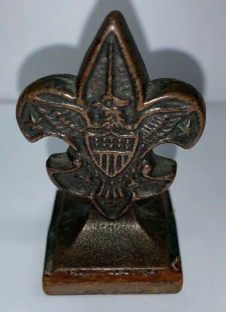 Vintage Boy Scouts Of America Eagle Heavy Scouting Paperweight Souvenir