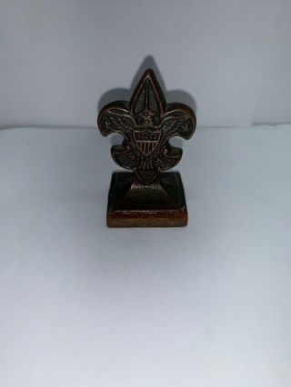 Vintage Boy Scouts Of America Eagle Heavy Scouting Paperweight Souvenir 2