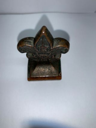 Vintage Boy Scouts Of America Eagle Heavy Scouting Paperweight Souvenir 3