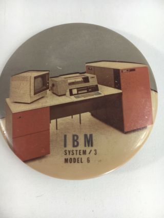 Vintage Ibm Computer System/3 Model 6 Pin Badge Button 2”