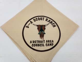 4 Vintage Boy Scouts BSA Neckerchief 1960 ' s D - A Ranch Detroit Denver Illinois 5