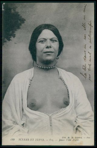 North Africa Ethnic Arab Nude Woman Old 1910 - 1920s Postcard De04