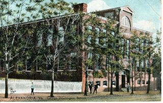 1908 Alexandria Va - George Washington School - Tuck Color View