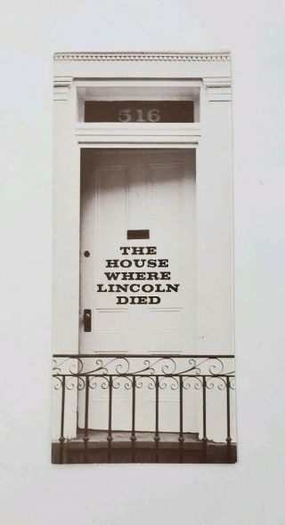 1965 The House Where Lincoln Died Vintage Brochure - National Park Service